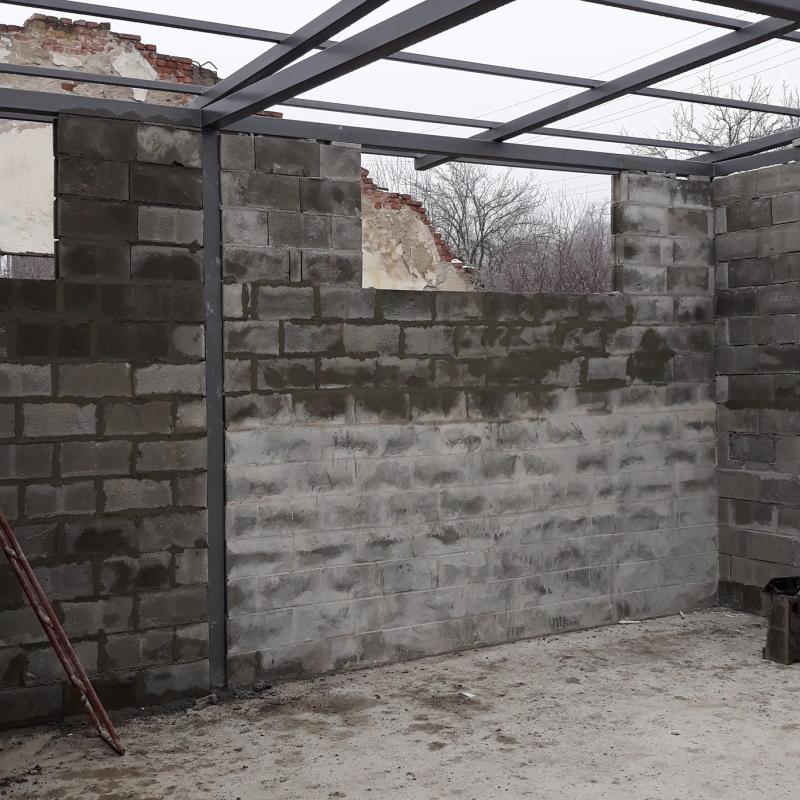 фугирана зидария с циментови блокчета с. Слокощица 2019