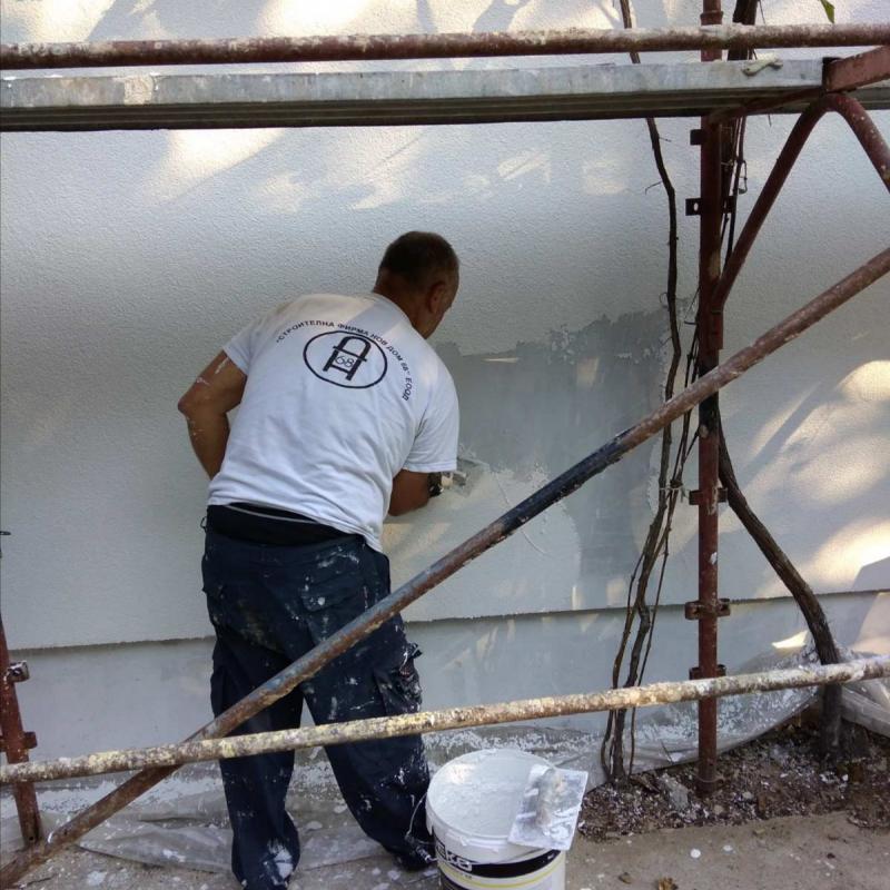 Полагане на драскана мазилка с. Граница 2020