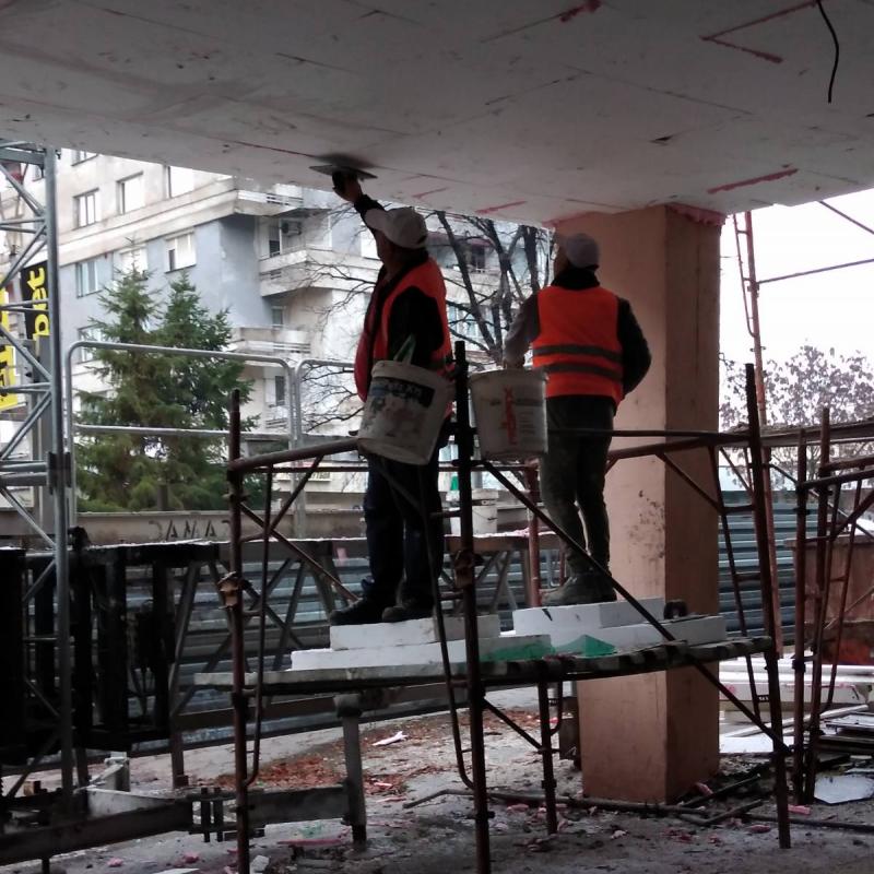 Шпакловане на саниран таван комплекс Осогово гр. Кюстендил 2020