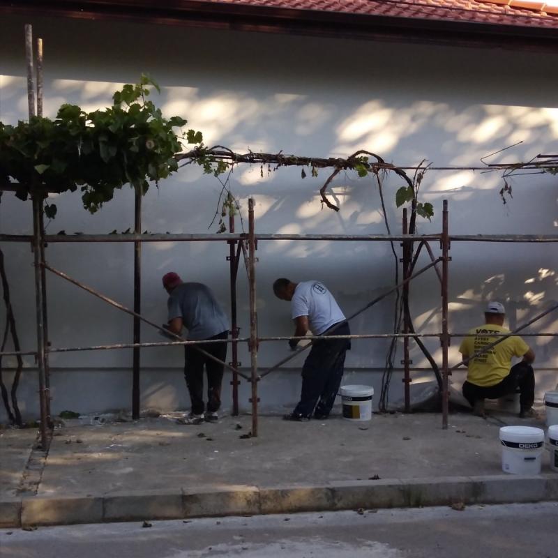 Полагане на драскана мазилка с. Граница 2020