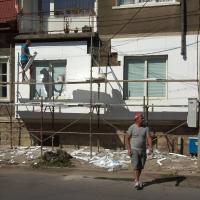 Полагане на драскана мазилка ул. Тодор Каблешков Кюстендил 2020